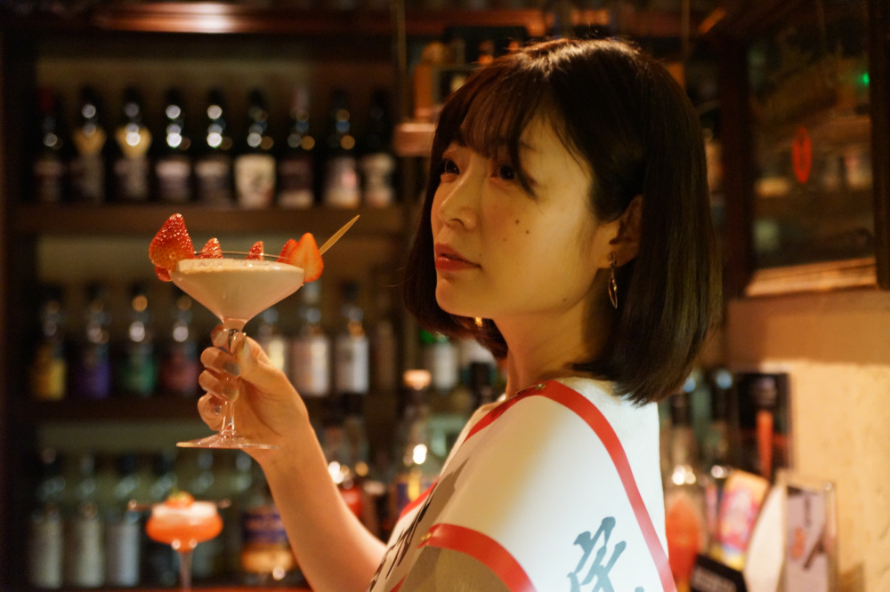 宇都宮市内カクテルバーにて