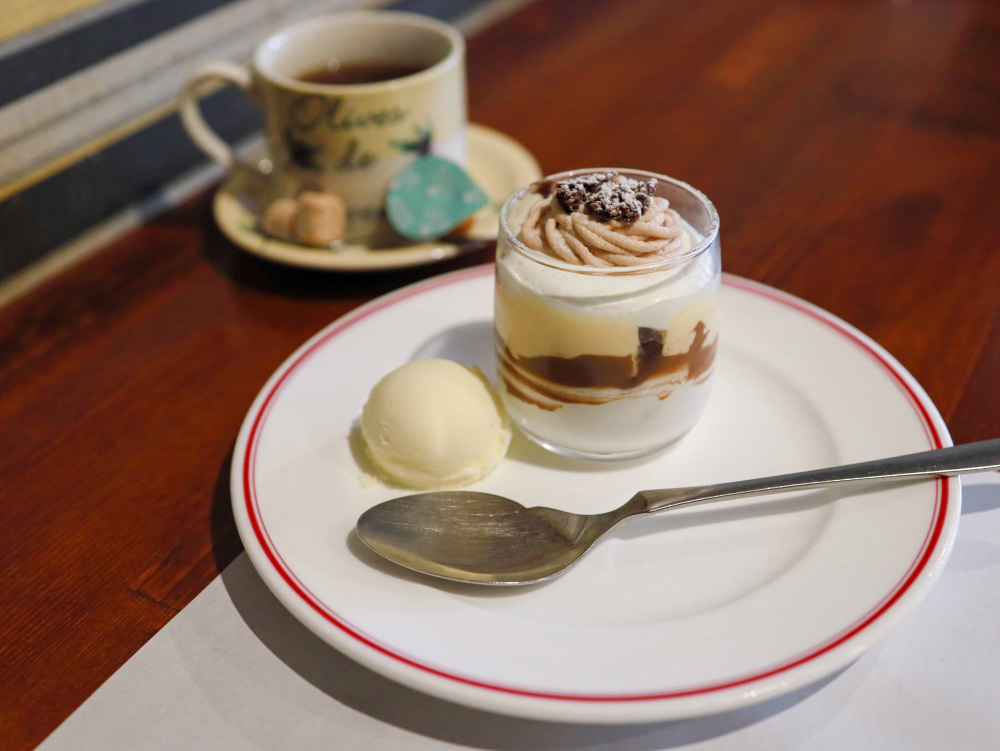 〜自家製スイーツ（マロンのミニパフェ）〜