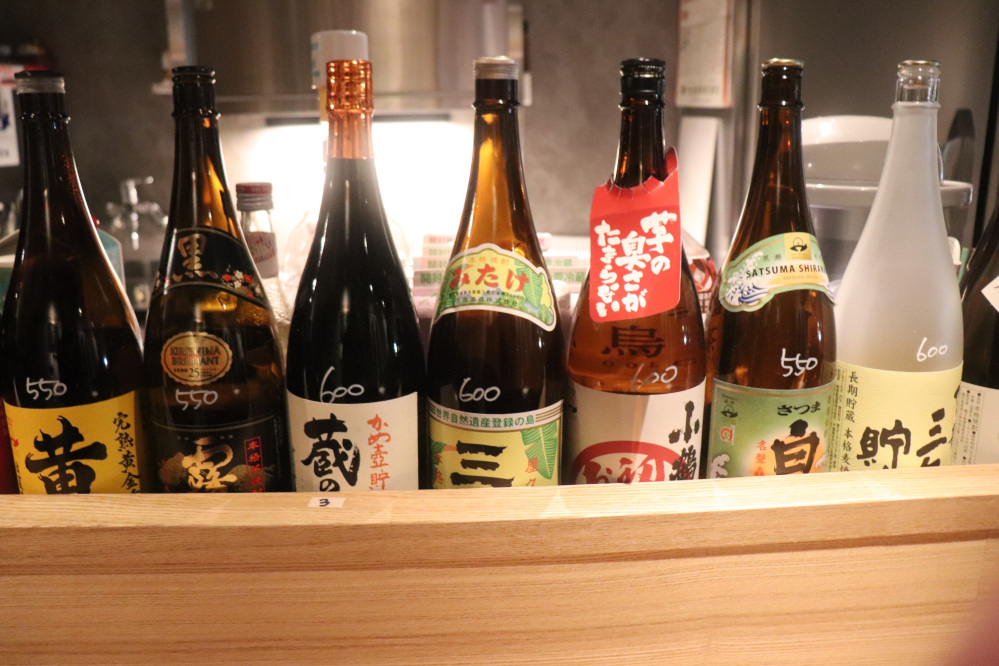 焼酎の銘柄も豊富