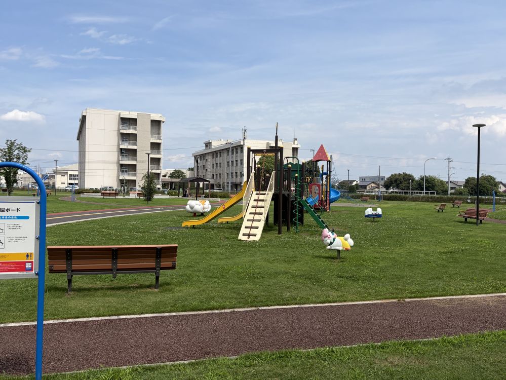 広々とした芝生広場